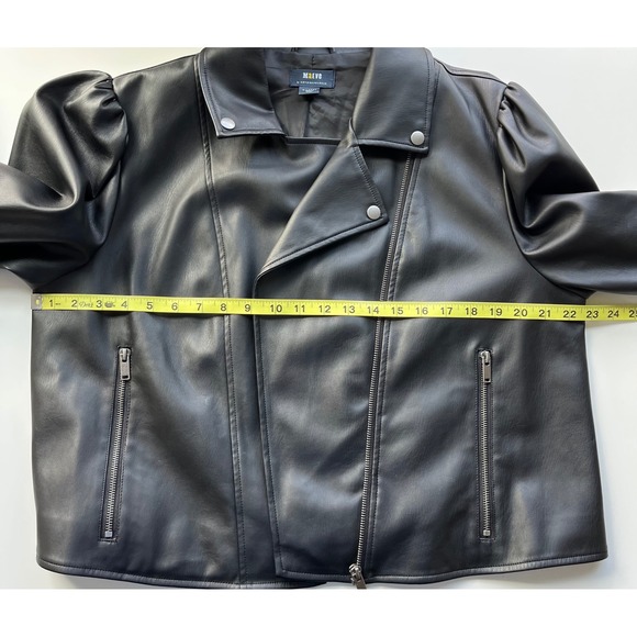 Maeve Faux Leather Femme Moto Jacket Black Womens XL - Picture 14 of 16
